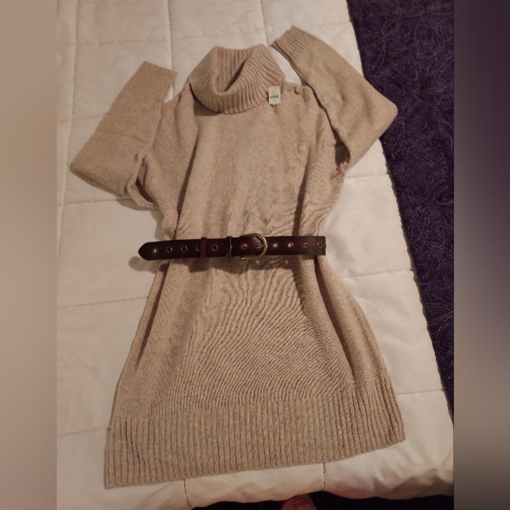 NWT GAP oversized sweater dress, tan, size S